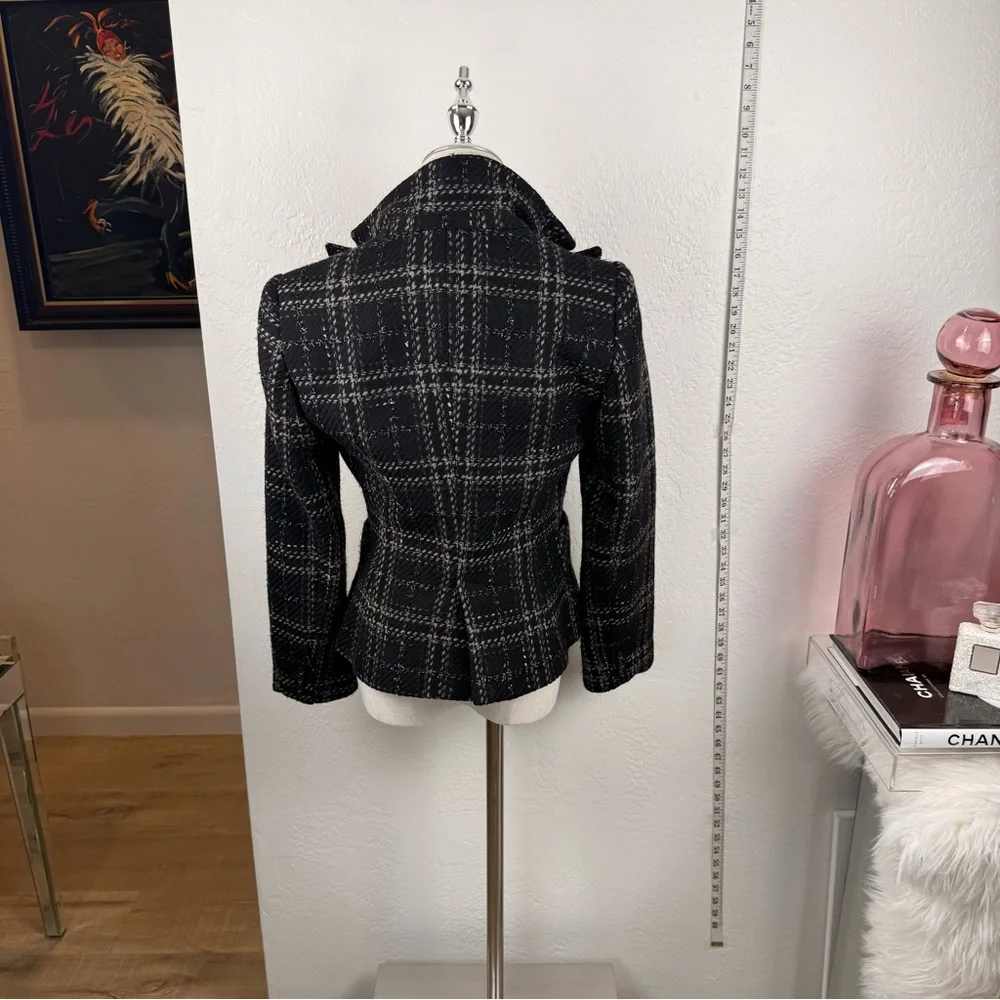 VINTAGE ZARA WOOL BLEND BLAZER DETACHABLE FAUX FUR - Picture 14 of 15